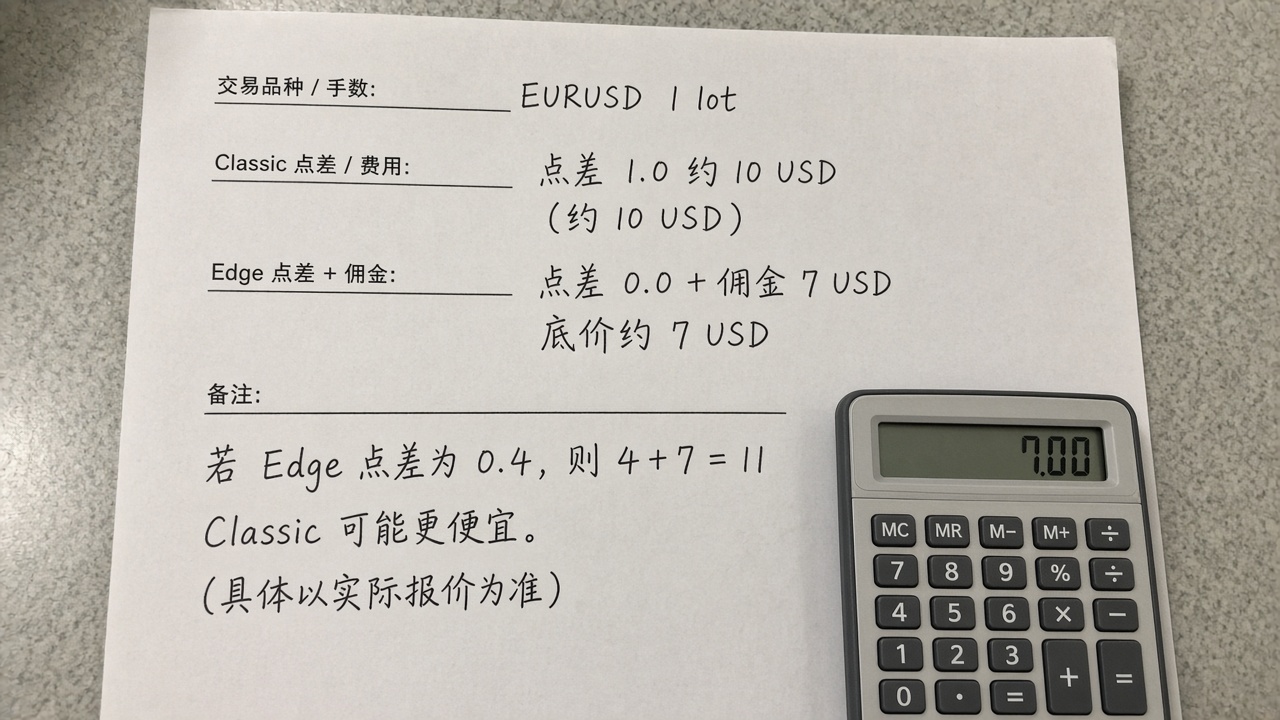 TMGM Edge 和 Classic 账户怎么选？点差、佣金与适用场景对比
